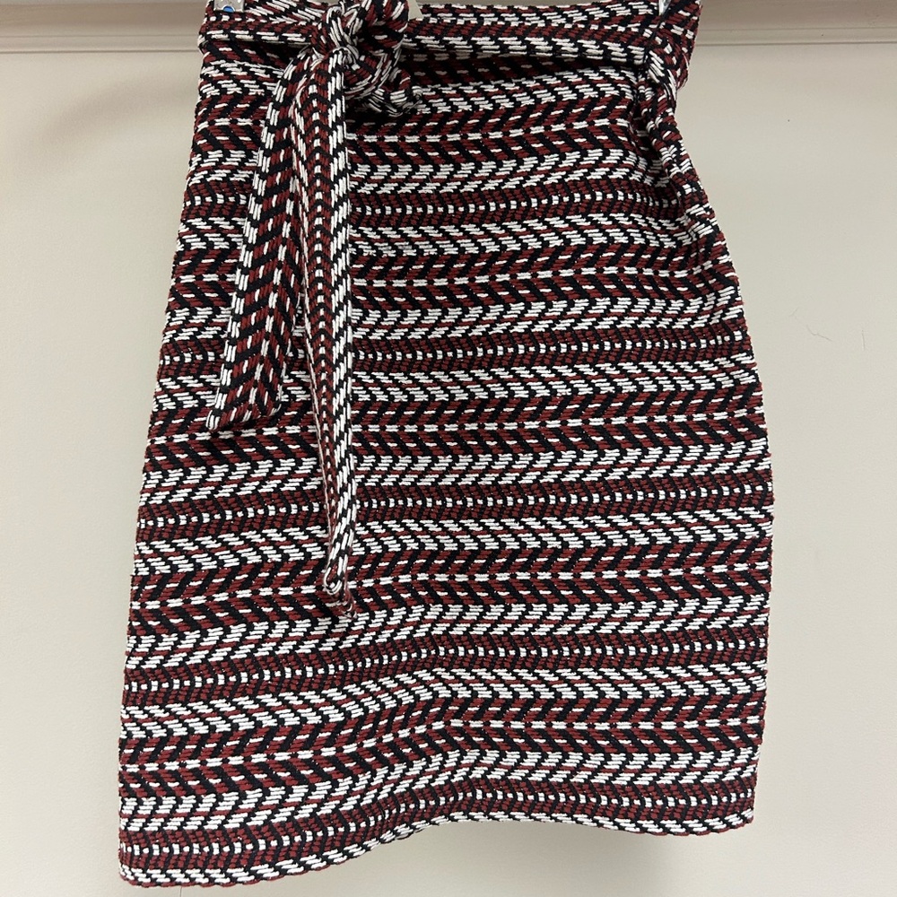 LOFT Black and Red Patterned Pencil Skirt